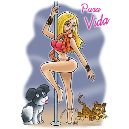 caricatura personalizada individual con mascotas