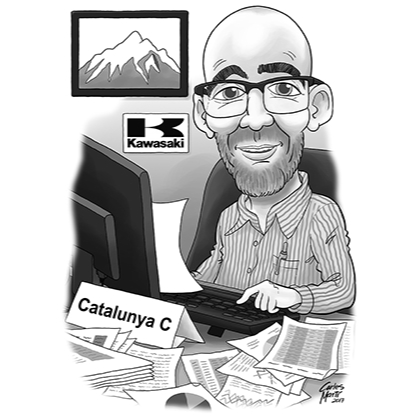 caricatura personalitzada individual en blanc i negre amb fons