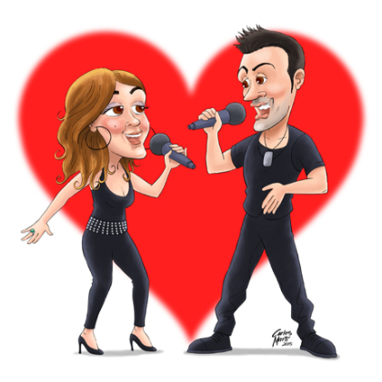 caricatura personalizada de pareja